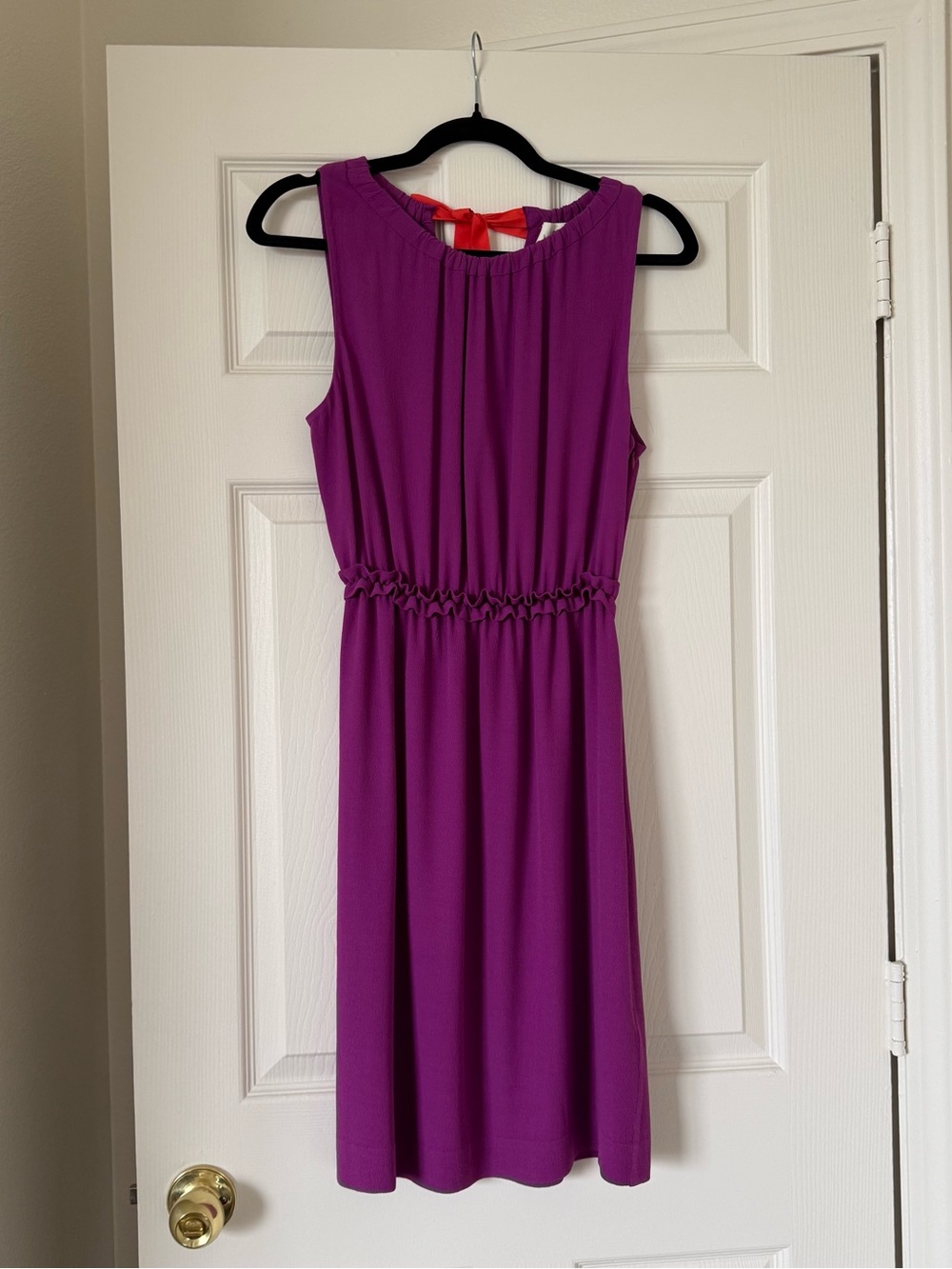 kate spade Sleeveless Purple Midi Dress with ribbon tie